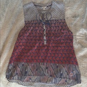 Sheer Patterned Tank Top